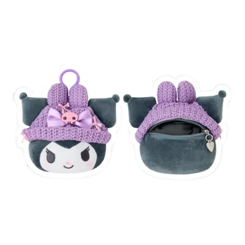 Sanrio Hello Kitty Head-Shaped Mini Pouch Dolls Plush Pendant 14cm Height-2