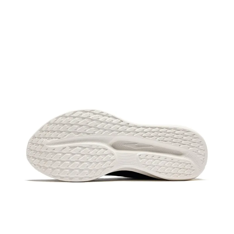 Erke Cushioning Wear Resistant Low Top Running Shoes Men's Jet Black Microcrystal White-3