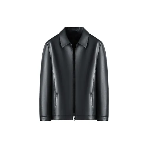 FORTEI Leather Jacket Men's Black