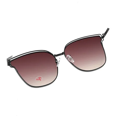 PSACSS Stainless Steel Irregular Shape Sunglasses Unisex Gradual Gray/Gradual Fuchsia-4