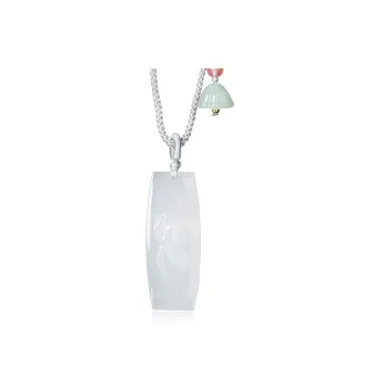 Cuiya Golden Building Hetian Jade Necklaces White Jade Unisex