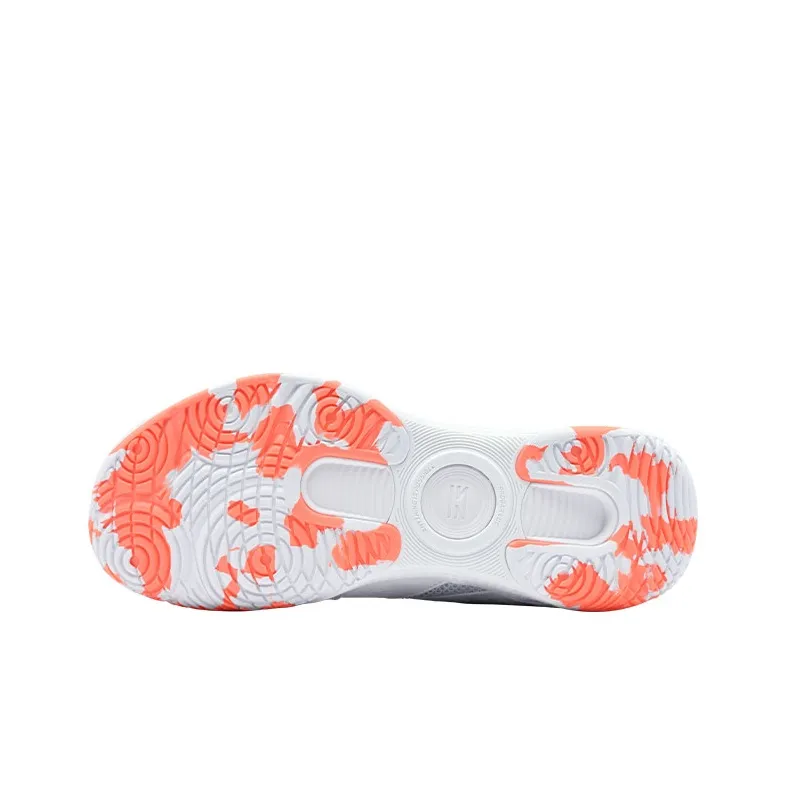 LiNing Durable Breathable Lightweight Low-Top Badminton Shoes Unisex White Orange-3