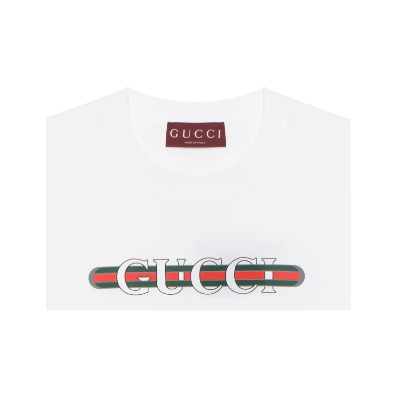 GUCCI Logo Printed Jersey T Shirt-11