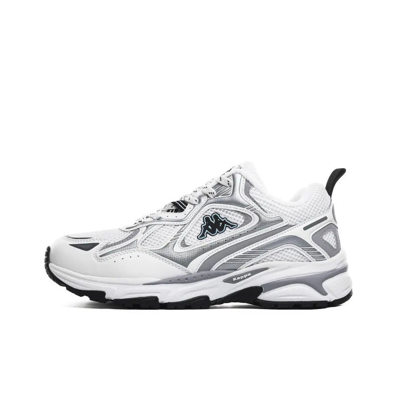 Kappa Warm Wear Resistant Slip Resistant Low Top Casual Running Shoes Unisex White Gray-1