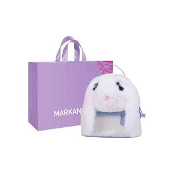 MARKANGARO Woolen Backpack Small Size Women's White/Pink