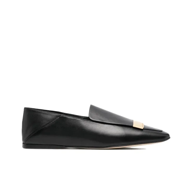 SERGIO ROSSI Square toe Leather Loafers Women's-1