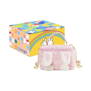 Miffy Fabric Crossbody One Shoulder Handbags Small Size Women's Pink/Brown