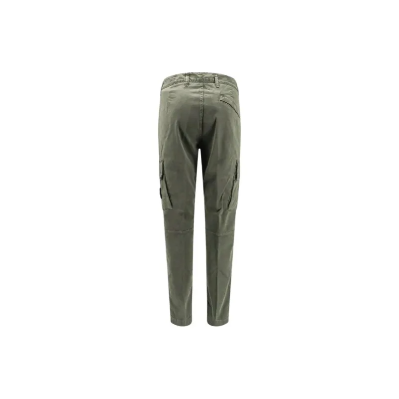 STONE ISLAND Logo Patch Straight Leg Pants-1