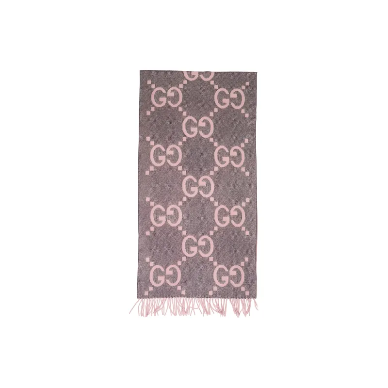 GUCCI Knit Scarves Women's Pink Gray-1