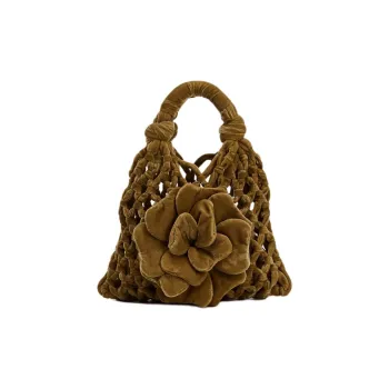ZARA Polyester Bucket Bags Handbags Mini Women's Yellow Khaki