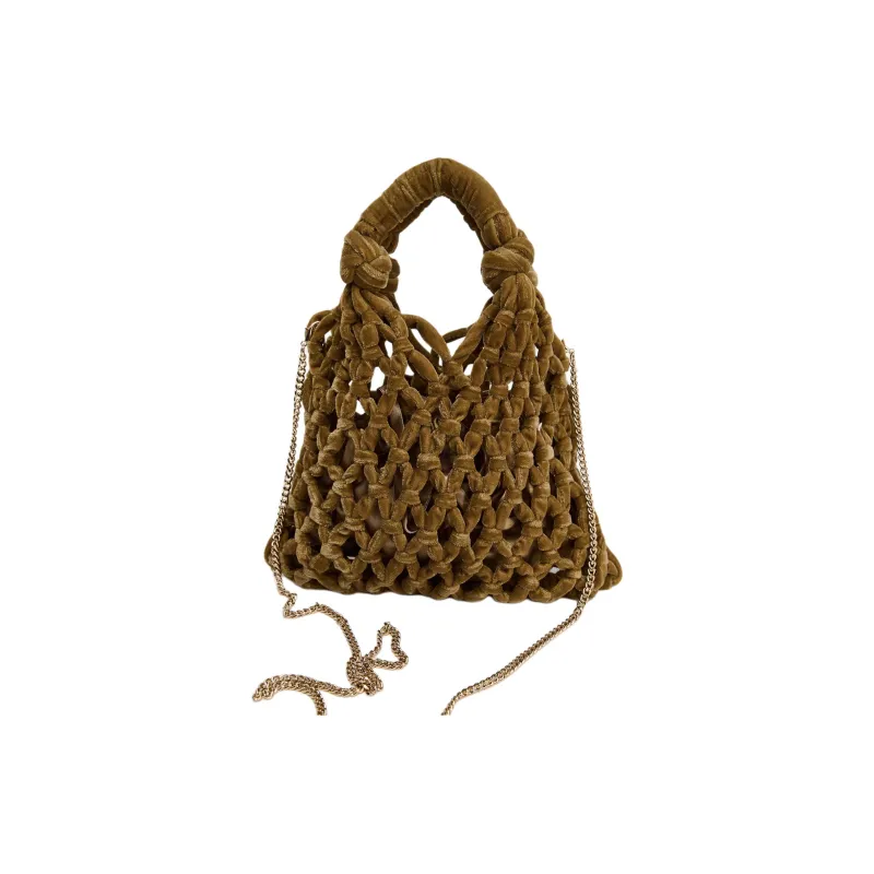 ZARA Polyester Bucket Bags Handbags Mini Women's Yellow Khaki-4