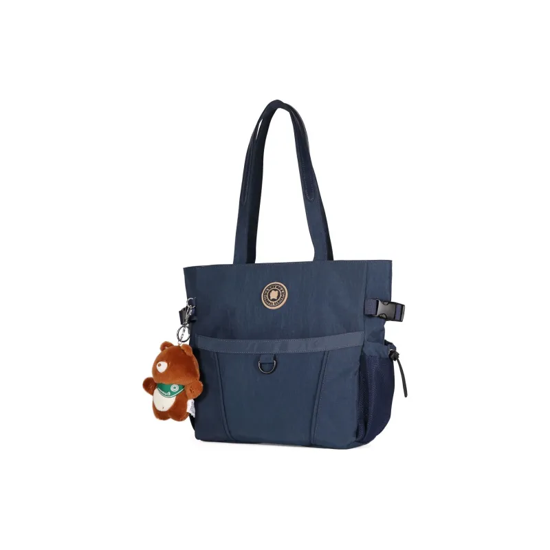 Dannybear Fabric Tote One Shoulder Handbag Unisex Dark Blue-1