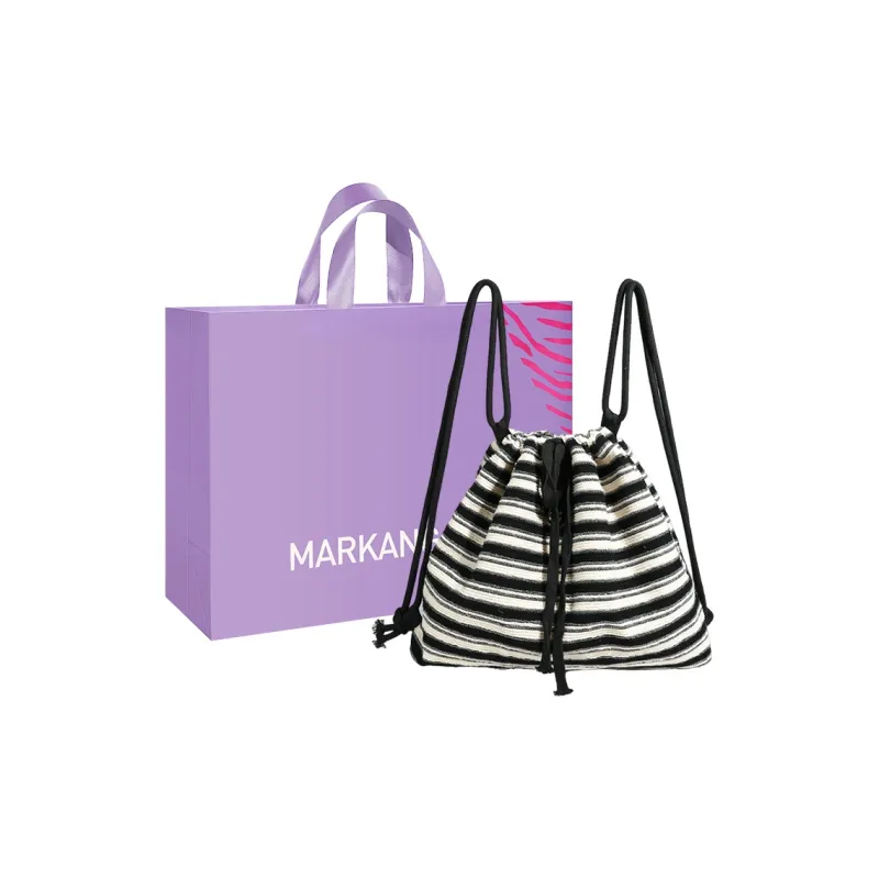 MARKANGARO Fabric Backpack Regular Women's Stripes-0
