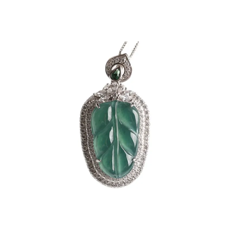 Oushuo Jewelry Ice Glutinous Jadeite Necklaces Women's-0