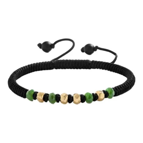 David Yurman 18kt Yellow Gold Fortune Jade Woven Bracelet