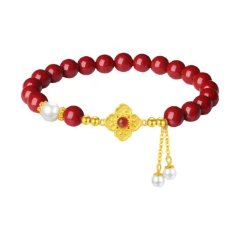 Double Happiness Gift Cinnabar Bracelets Women's
