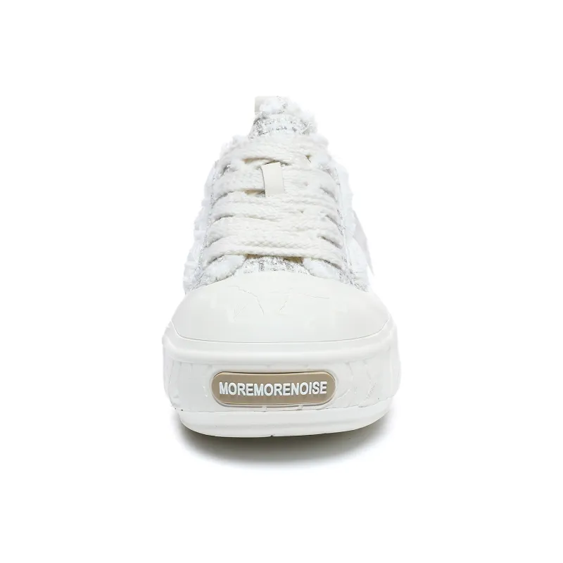 MOREMORENOISE Canvas Shoes Women's Low Top White-1