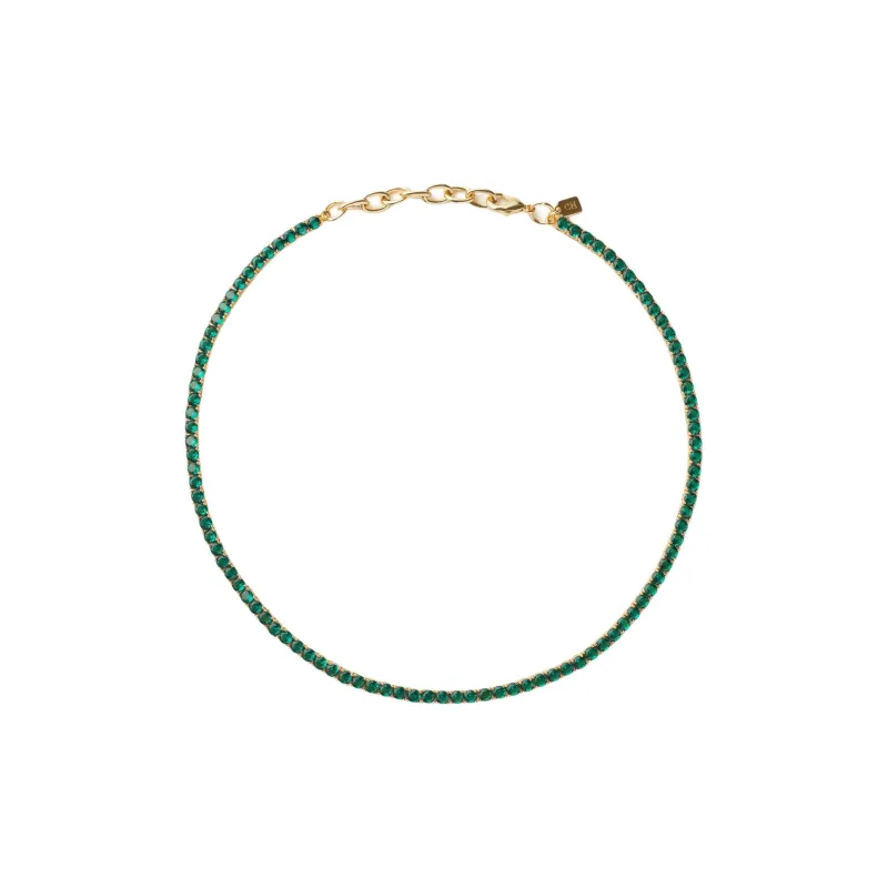 Crystal Haze 18k Gold-Plated Brass Necklaces Women's Green-1