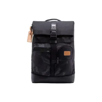TUMI Nylon Backpack Unisex Camouflage Gray
