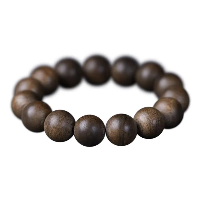 FANGYUANXIAOFU Fragrance Enhancer, Agarwood Single Wrap, Plain Beaded Bracelet Unisex-4