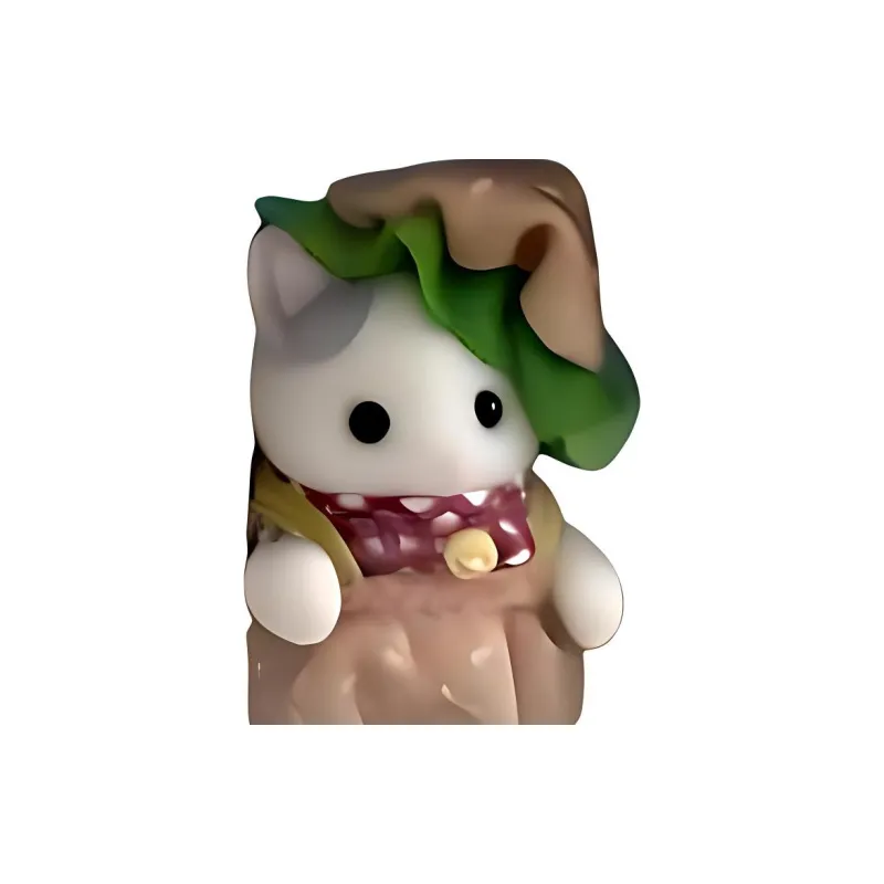 Sylvanian Families Latte Cat Hamburger Set Dolls Plush Doll Small Size Tall-2