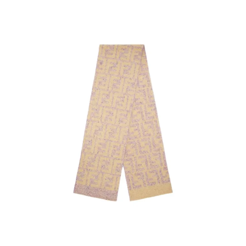 FENDI Wool Knit Scarves Unisex Pink Purple-0