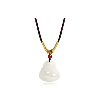 Lao Feng Xiang Hetian Jade Necklaces White Jade/Pale Greenish White Jade Unisex