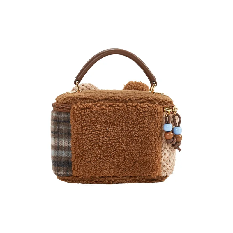 Miffy Fabric Crossbody One Shoulder Handbags Small Size Women's Pink/Brown-12