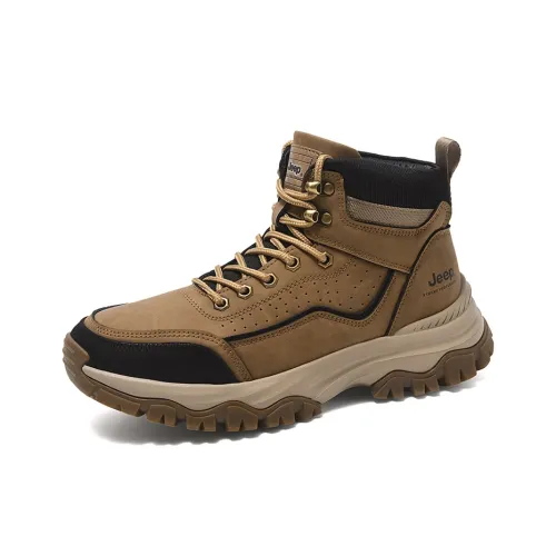Jeep Martin Boots Men Light Brown Gray