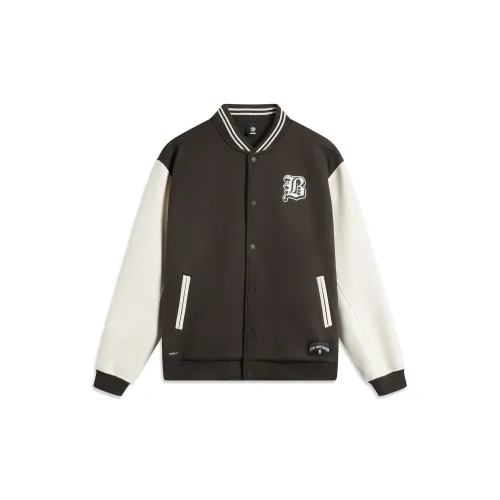 LiNing BadFive Baseball Jacket Men's Dark Chocolate Brown/Ecru