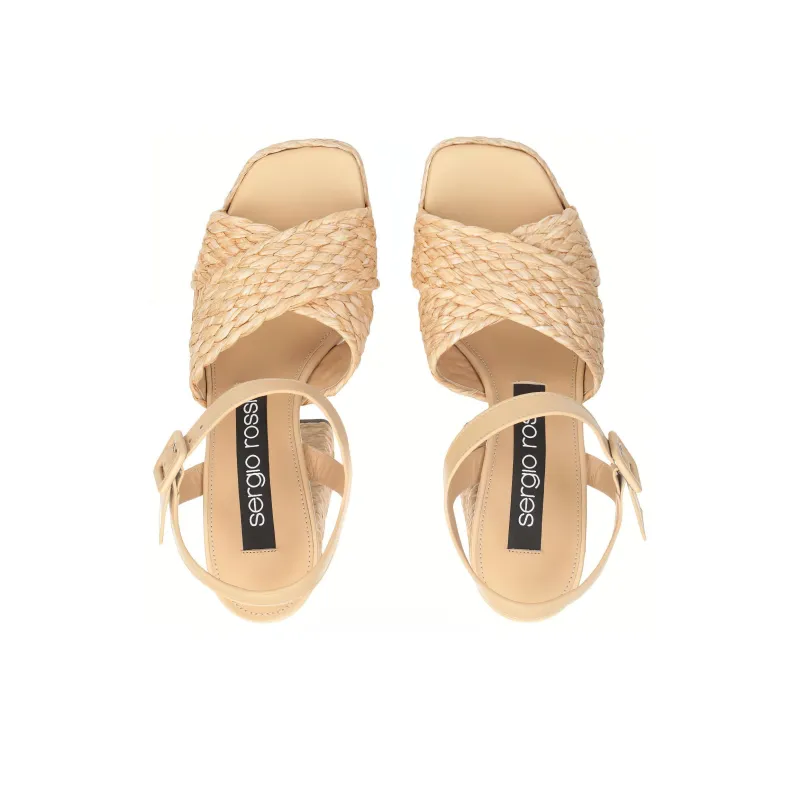 SERGIO ROSSI Sr Seville Strap Sandals 9cm Women's Beige-3