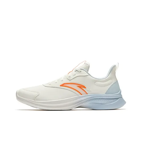 Anta Hydrogen Run Anti-Slip Wear-Resistant Low-Top Casual Running Shoes Men's White Blue Orange