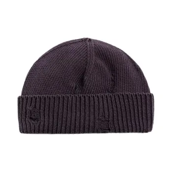 ZARA Cotton Knitted Fabric Beanies Men's Purple/Brown/Ecru