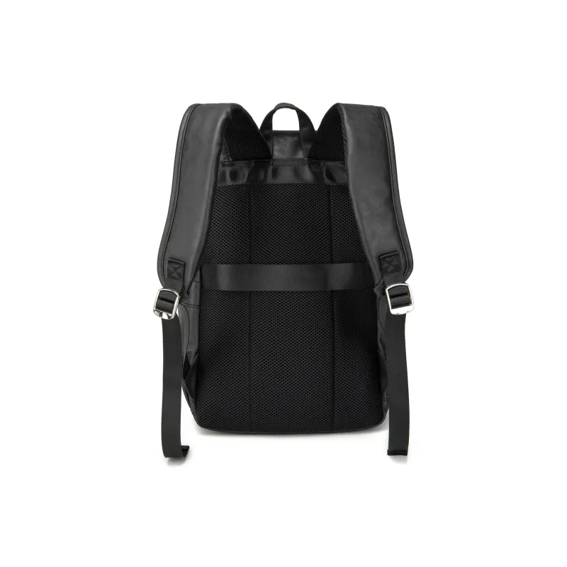 Slazenger PU Business Commute Students Patchwork Backpack Regular Men's Black/Diamond Black-2