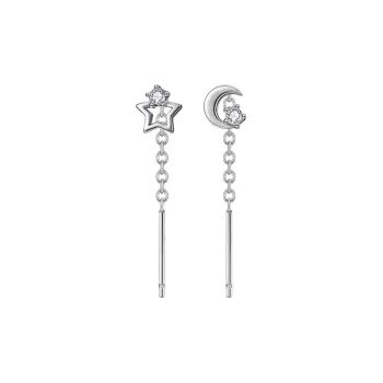 Heart Grass S925 Silver Stud Earrings Women's
