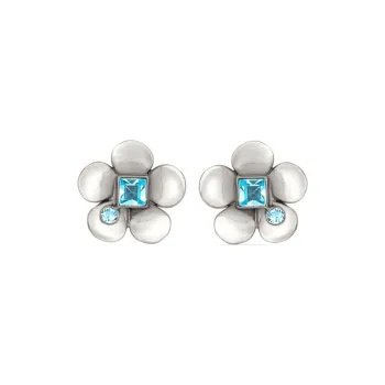 Oscar De La Renta Flower Stud Earrings