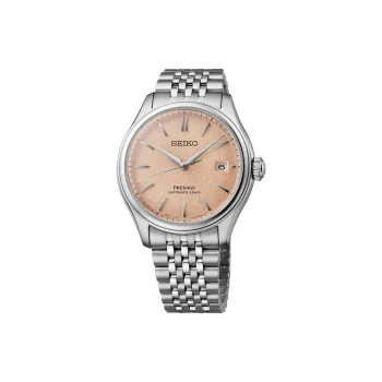 SEIKO Presage Series Automatic Mechanical Movement Stainless Steel Strap Watch 40.2mm Men's Watches Pink Watch Dial