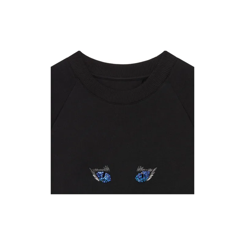 Givenchy Cat Eye Embroidered Crew Neck Sweatshirt-4