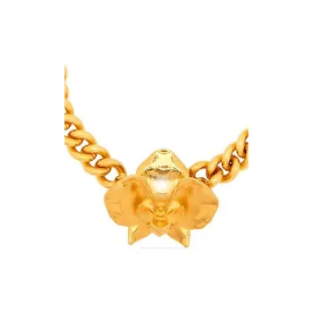 Oscar De La Renta Orchid Chain link Necklace