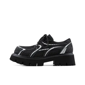 HANQIAORIJI Future Series Height Increasing Low Top Casual Shoes Unisex Black