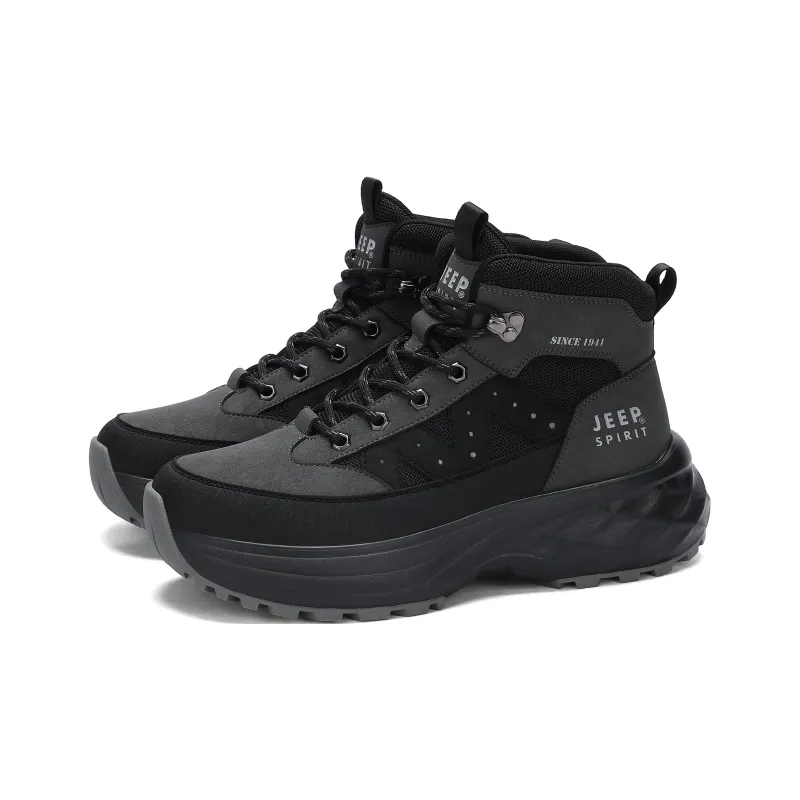 JEEP SPIRIT Cushioning Anti Slip Wear Resistant Water Resistant Impact Resistant High Top Outdoor Shoes Men's-3