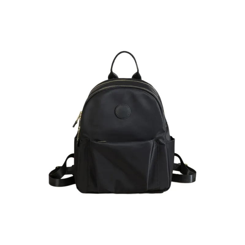 BRINCH Nylon Backpack Women's Khaki/Stone Gray/Elegant Black-2
