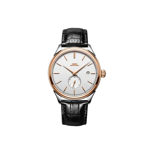 Beijing Beihai Manual Mechanical Movement Genuine Leather Strap Watch Men's Watches White Dial