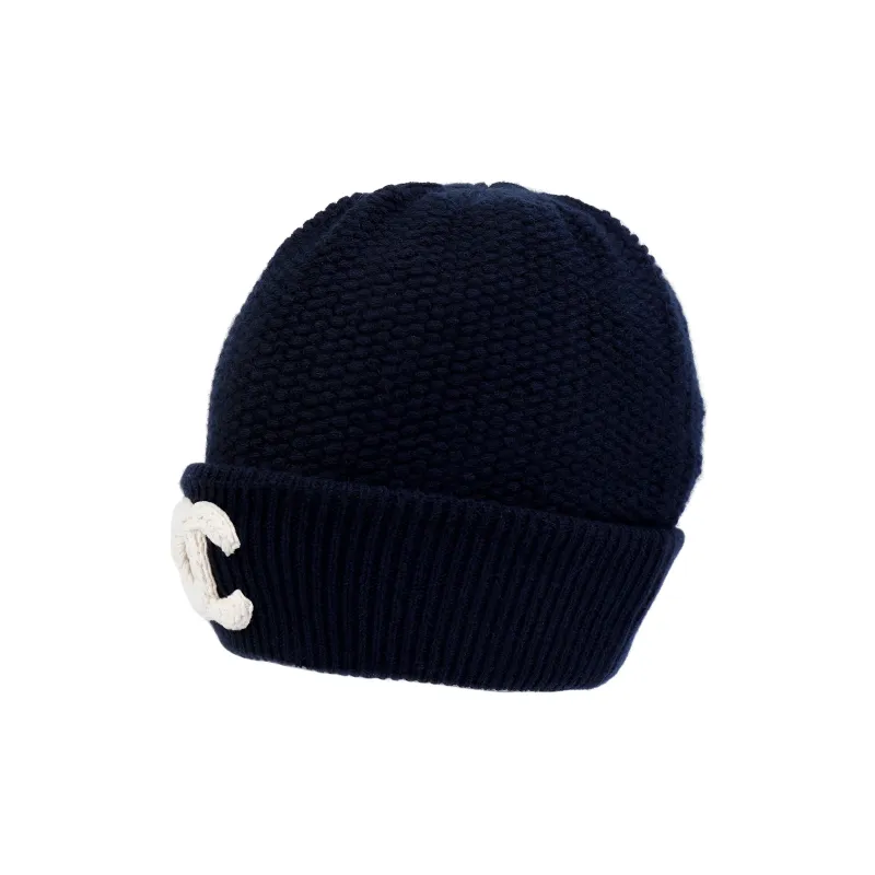 CHANEL Cashmere Beanies Unisex Blue-1