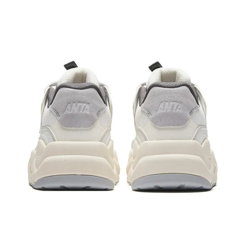 Anta Little Blue Orchid Anti Slip Wear Resistant Low Top Skateboard Shoes Women's White Gray-2