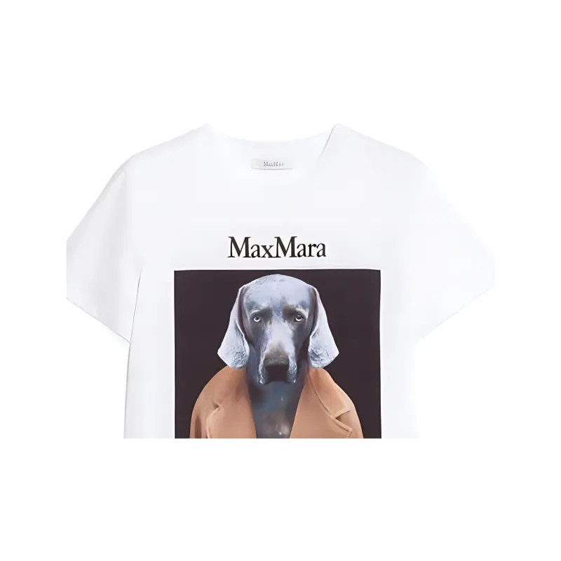 MaxMara Dog print Cotton T shirt-4