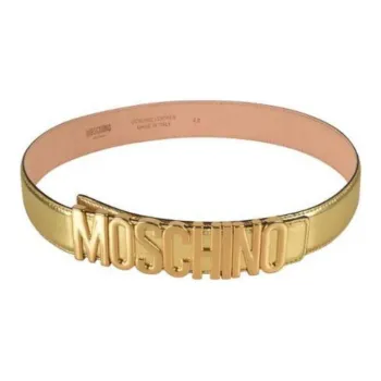 MOSCHINO Logo Lettering Metallic Belt