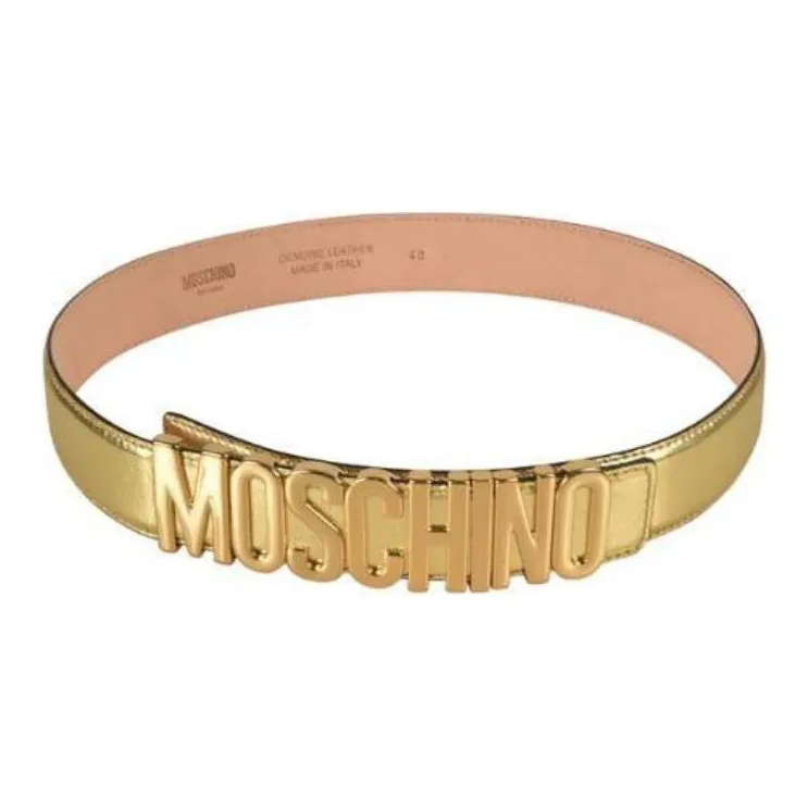 MOSCHINO Logo Lettering Metallic Belt-0