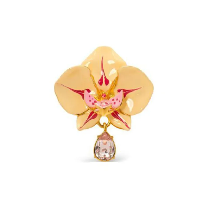 Oscar De La Renta Watercolor Orchid Clip on Earrings-1