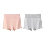 C Set-Ribbed Boxer-Light Pink+Gray